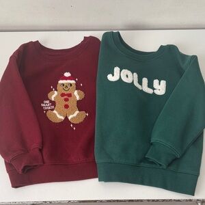Toddler Cat & Jack Christmas Sweatshirts Pack - Red and Green